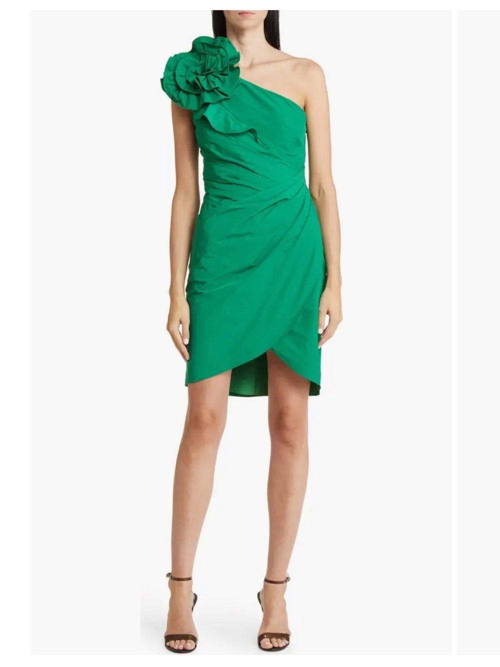 Marchesa Notte One-Shoulder Cocktail Dress